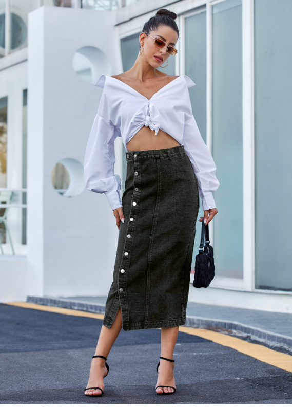 Denim Skirt Image 3
