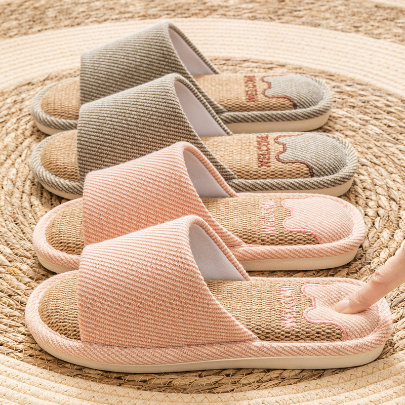 Linen Home Platform Slippers Image 3