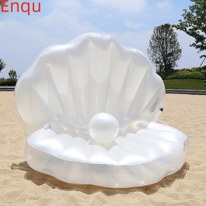 PVC floating cushion Shell Pearl inflatable floating row swimming surfboard mount pontoon water toy inflatable floating bed image