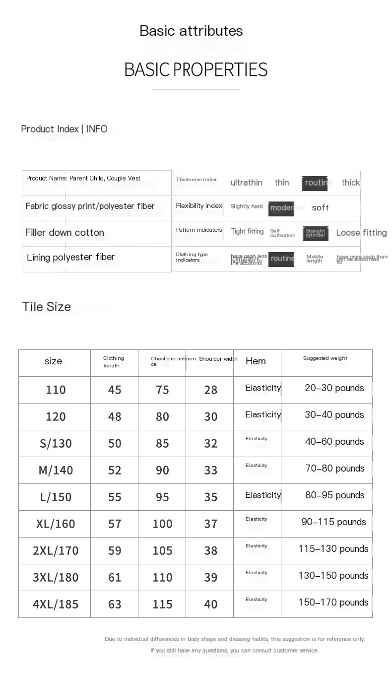 2023 new vest fashion autumn and winter W printed cotton waistcoat parent-child suit children's medium and large children's vest