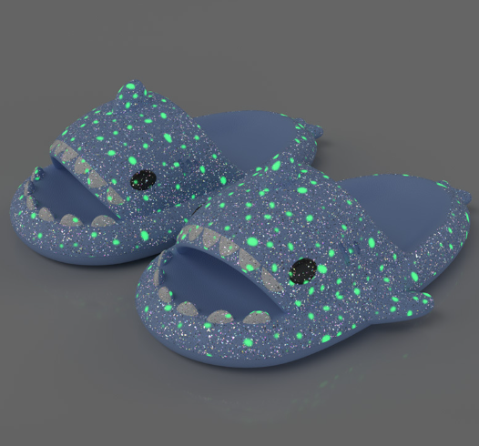 Starry Sky Luminous Shark Slippers