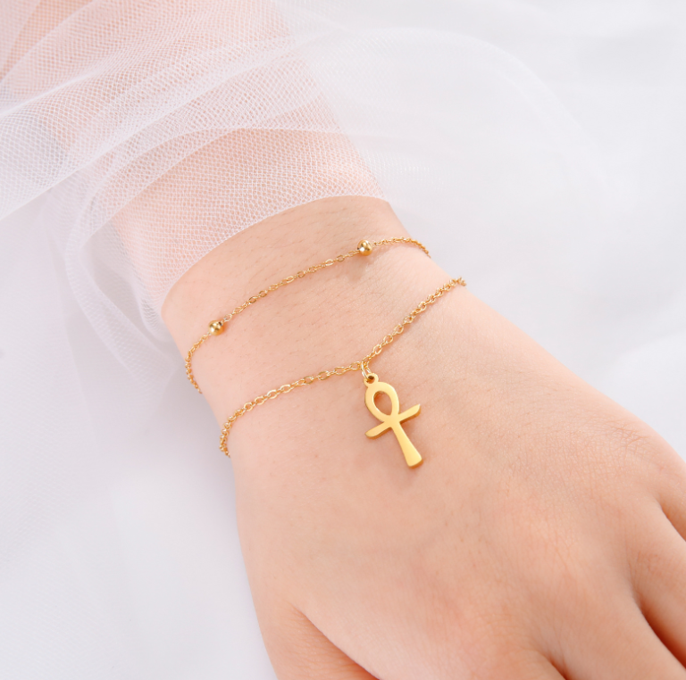 Double Layer Steel Ankle Bracelet