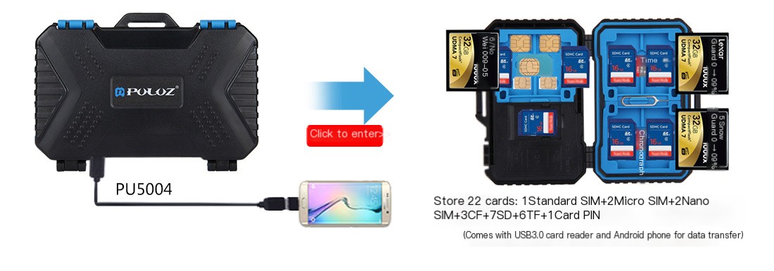 PULUZ Memory Card Storage Case - Ergonomic Design