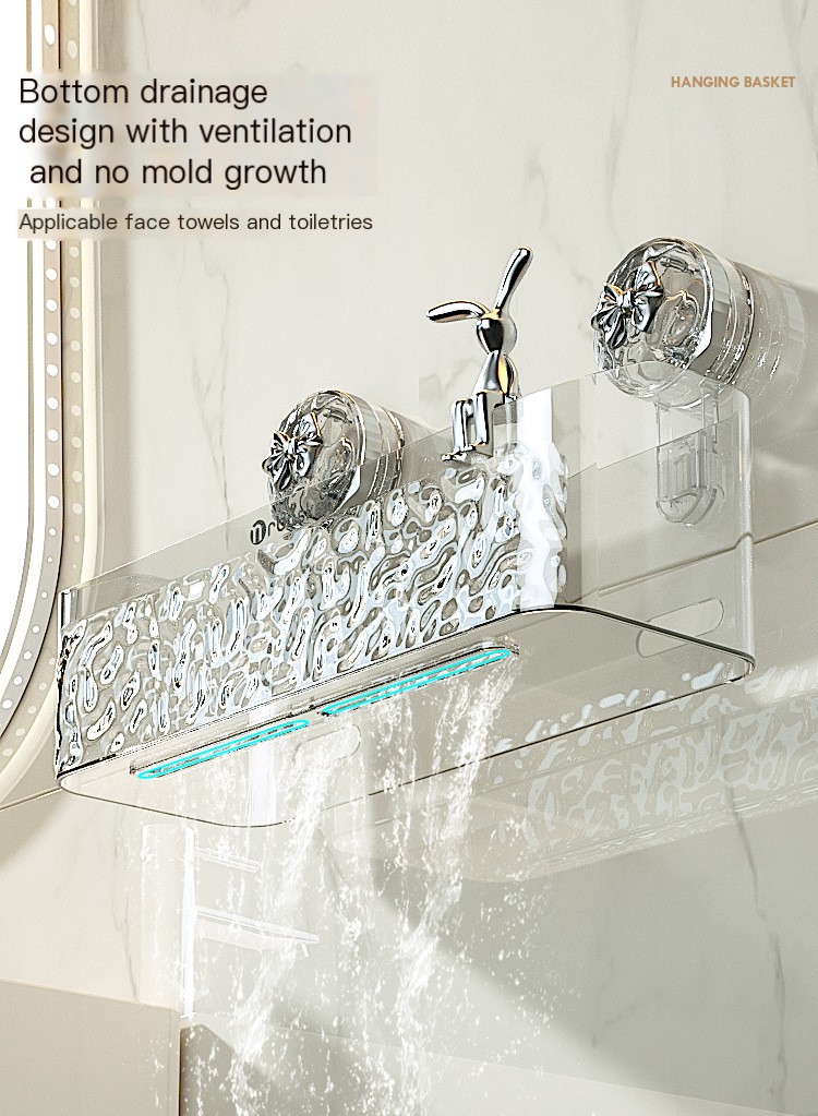 Glacier Pattern Suction Cup Hanging Basket