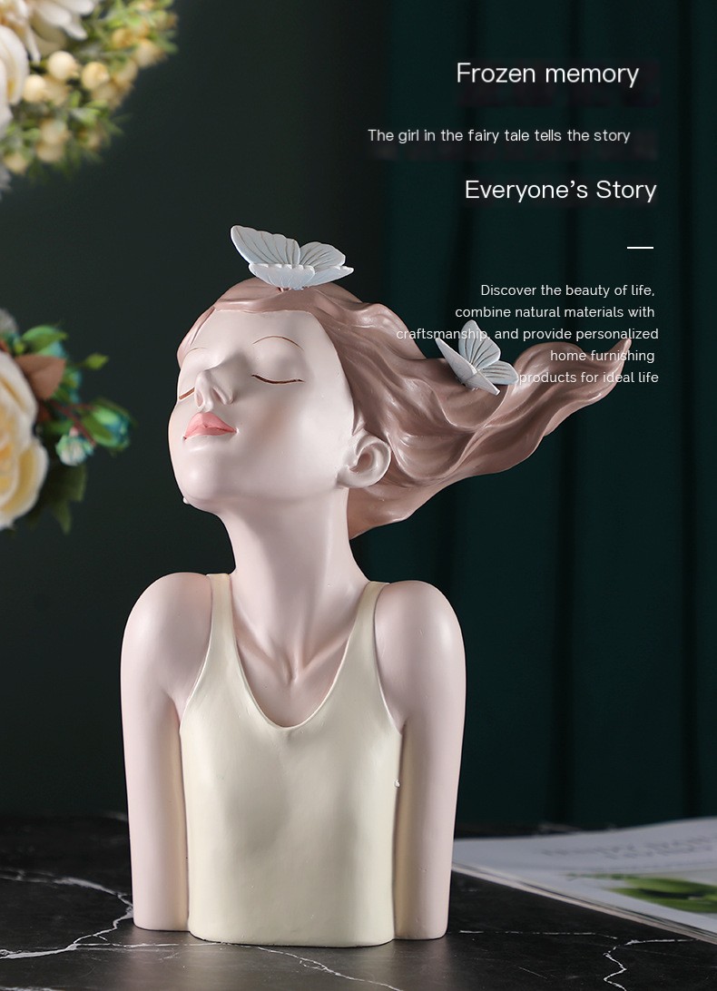 Butterfly Girl Resin Craft - Light Gray