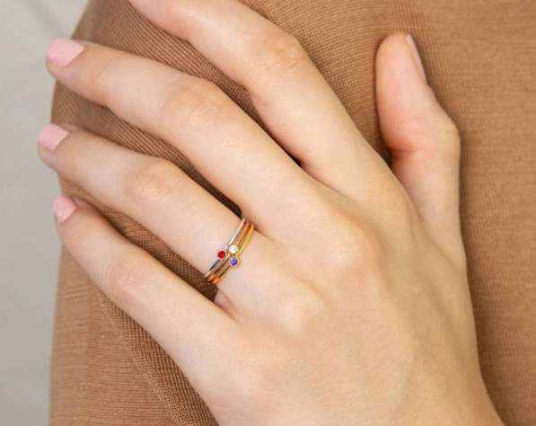 Stainless Steel Ring Golden December