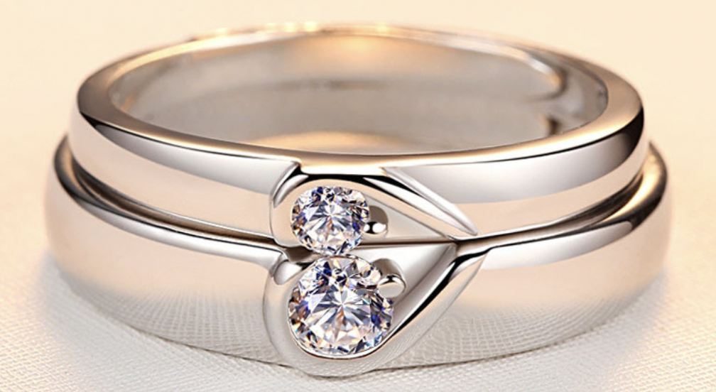 Love Heart Wedding Rings Image 3