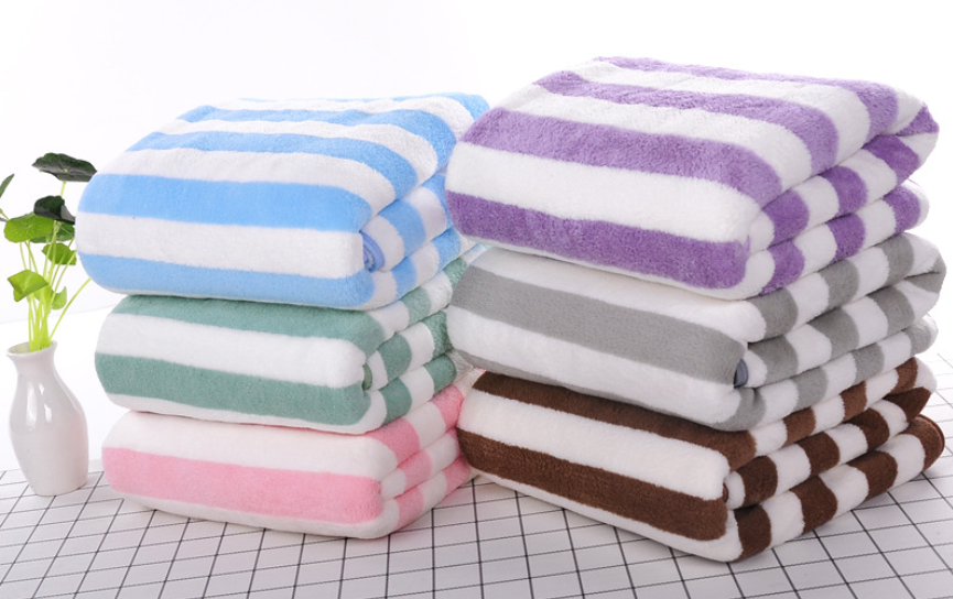 Coral Velvet Bath Towels