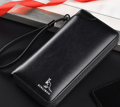 Extended Men's Leather Wallet - Black