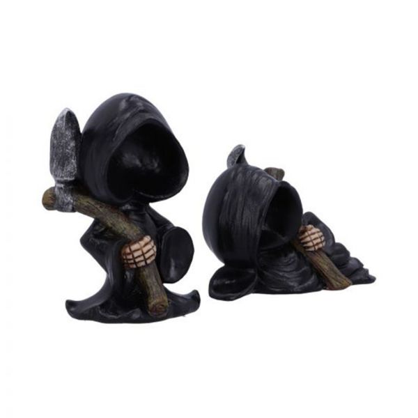Day of the Dead Black Standing Scythe Death God Resin Home Decoration Ornament