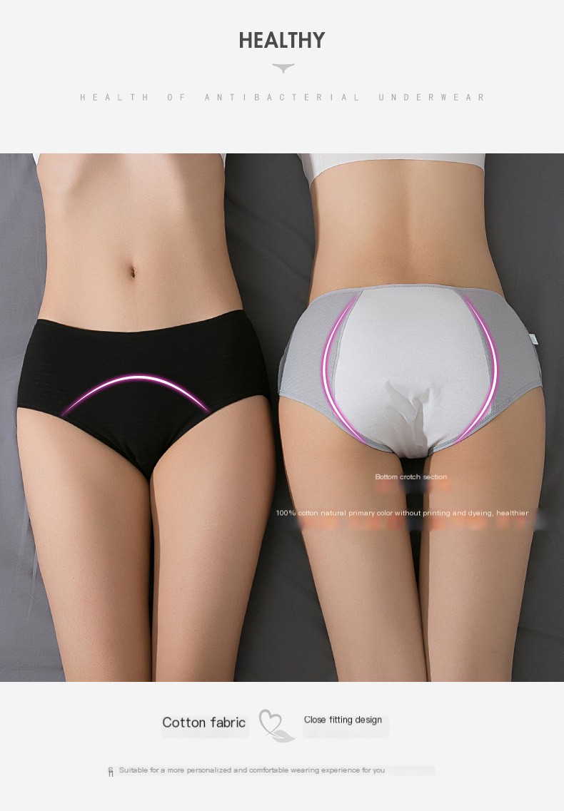 Women's Period Underwear Black Stripes