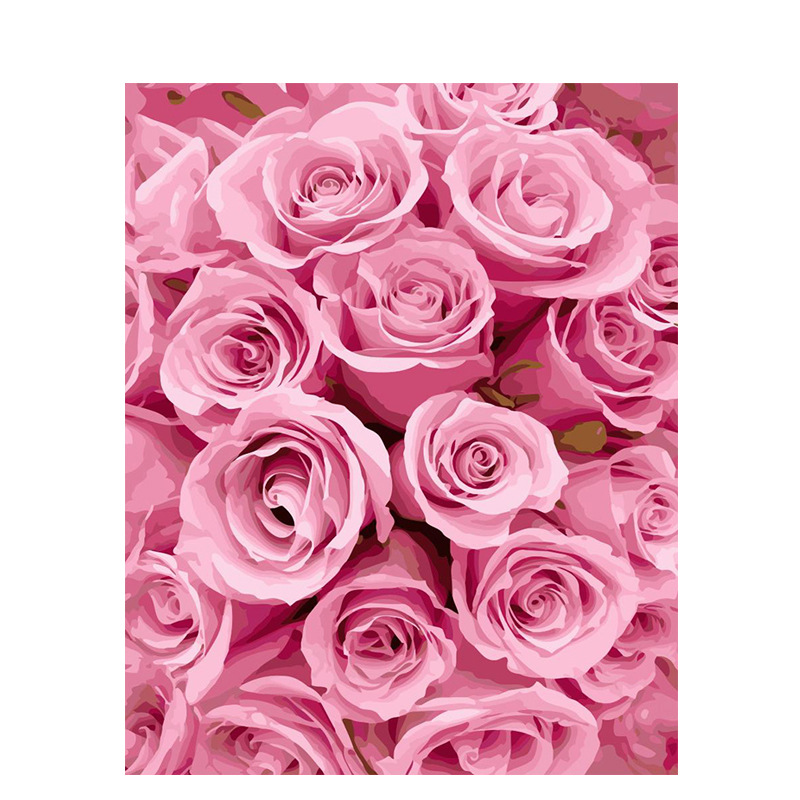 Digital Oil Painting of Pink Rose
