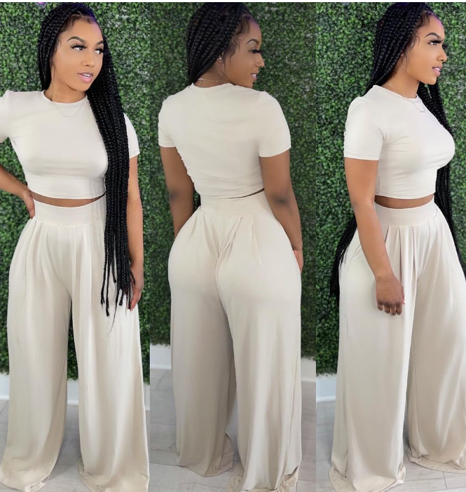 Casual Crop Top - Wide Leg Two-Piece Set Image 7