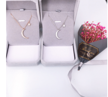 Collar Chomel de Luna y Estrella Oro Rosa