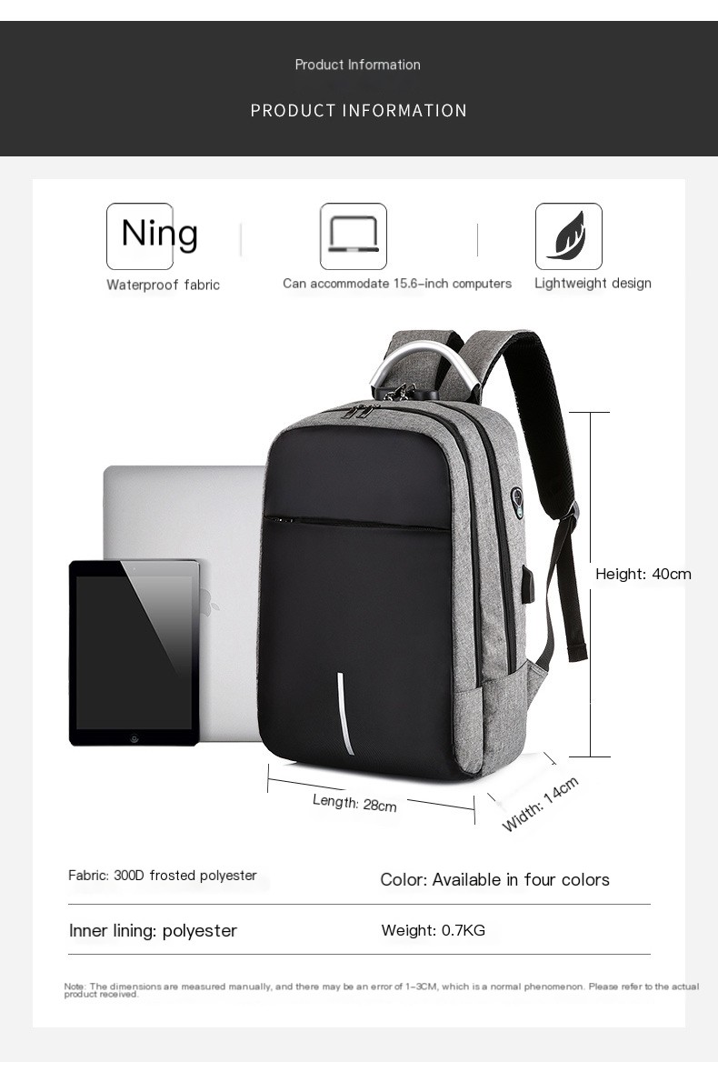 Usb Laptop Anti Theft Backpack