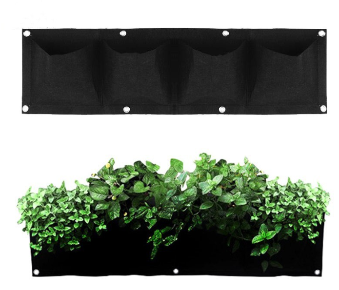 Vertical Wall-Mounted Felt Plant Bag 1