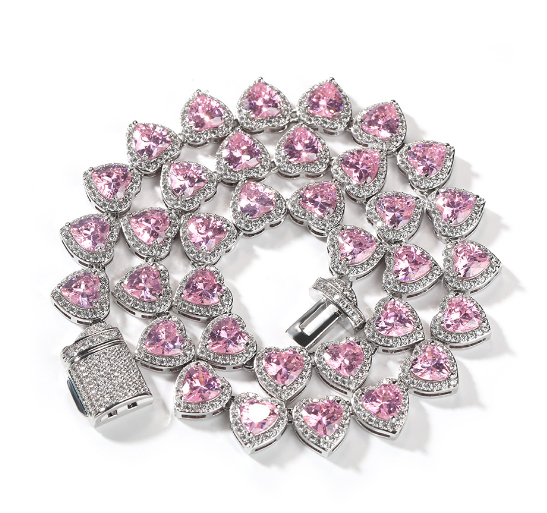 Love Diamond Hip Hop Necklace in Silver