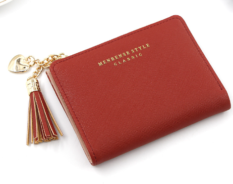 Cross Pattern Tassel Zipper Coin Purse