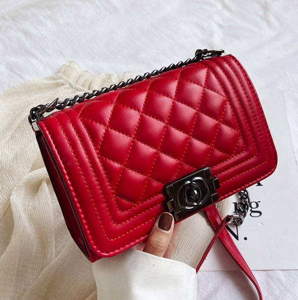 Diamond Chain Bag - Red