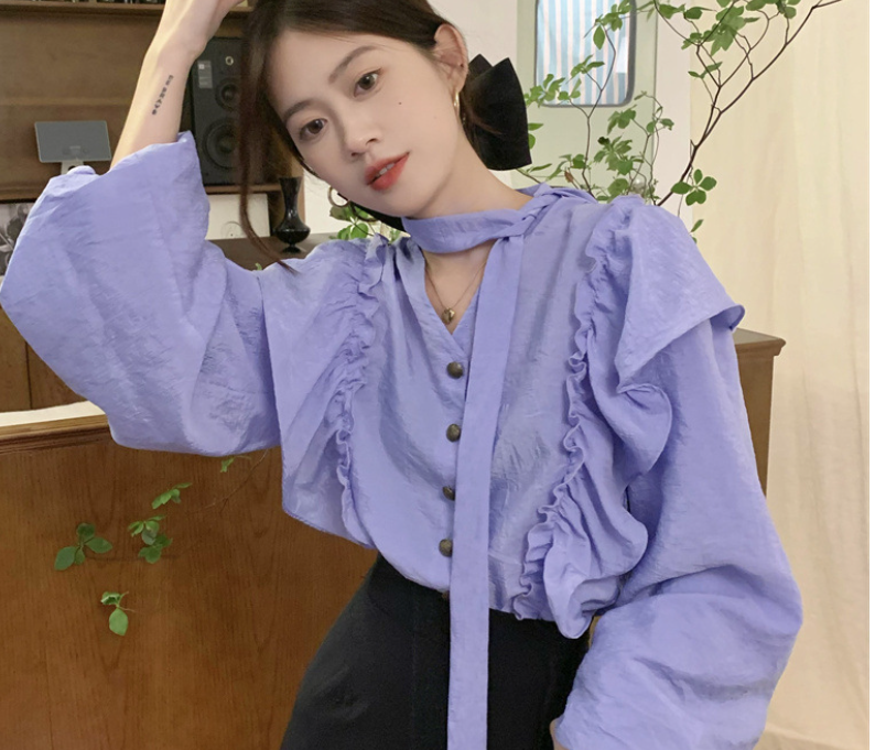 Ruffled Edge Vintage Shirt Side View