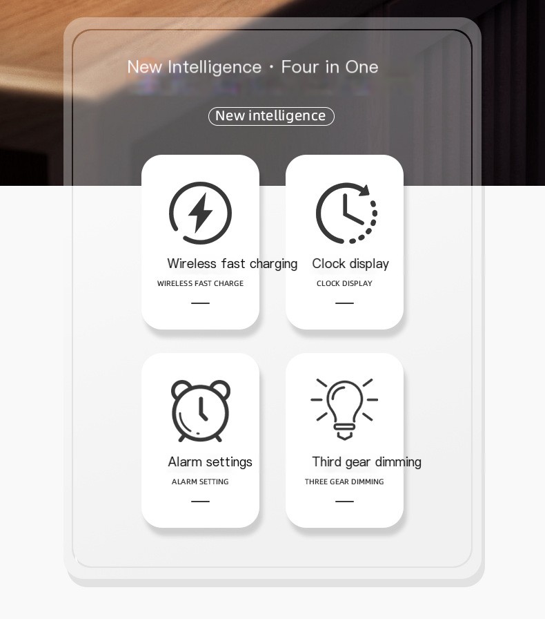 Wireless Charging Alarm Clock - Black