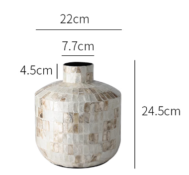 Handcrafted Shell Wooden Vase