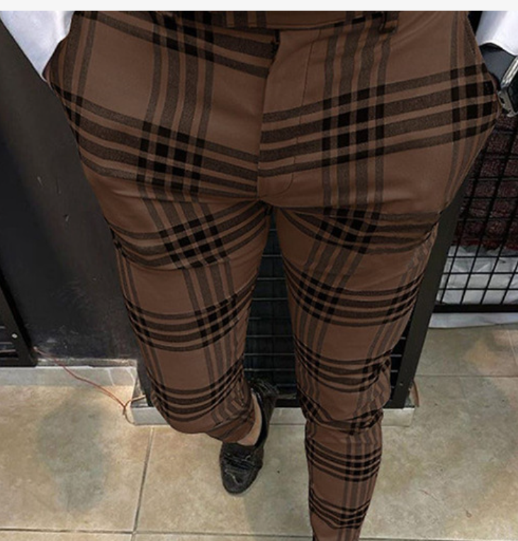 Plaid Striped Casual Pencil Pants 3