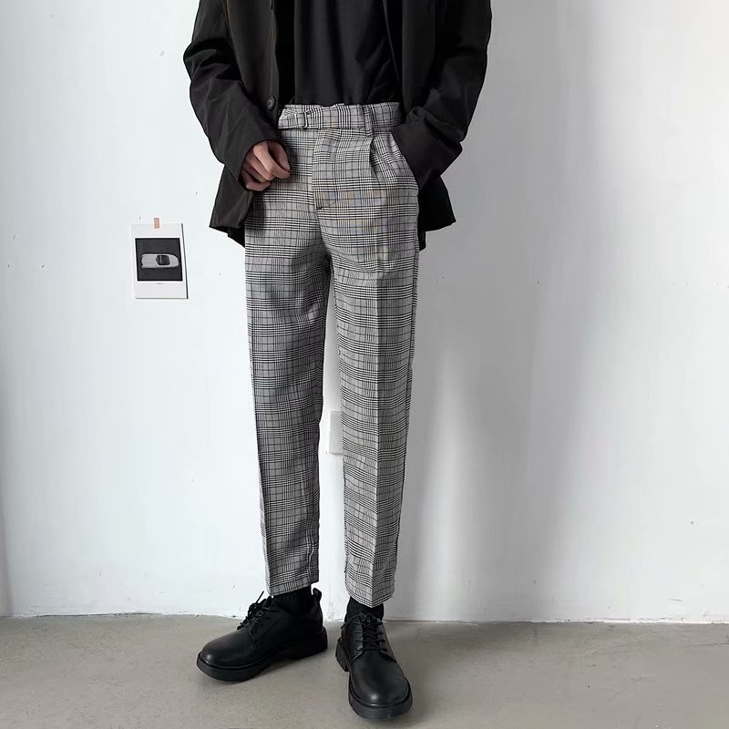 Khaki Plaid Trousers