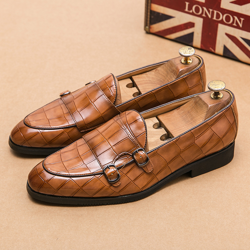 Men's Casual Leather Slip-On Shoes - Brown
