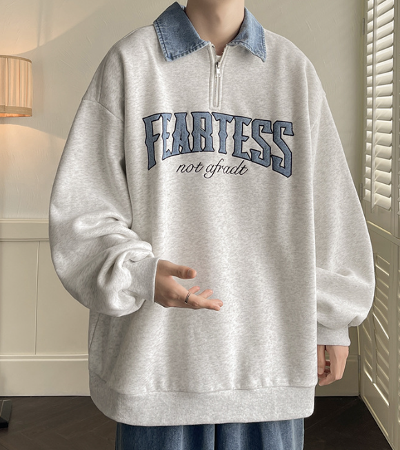 Half-Zip Lapel Sweater Image 2