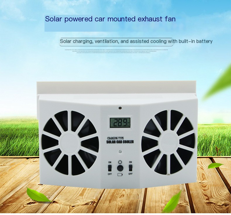 Solar Car Exhaust Fan White