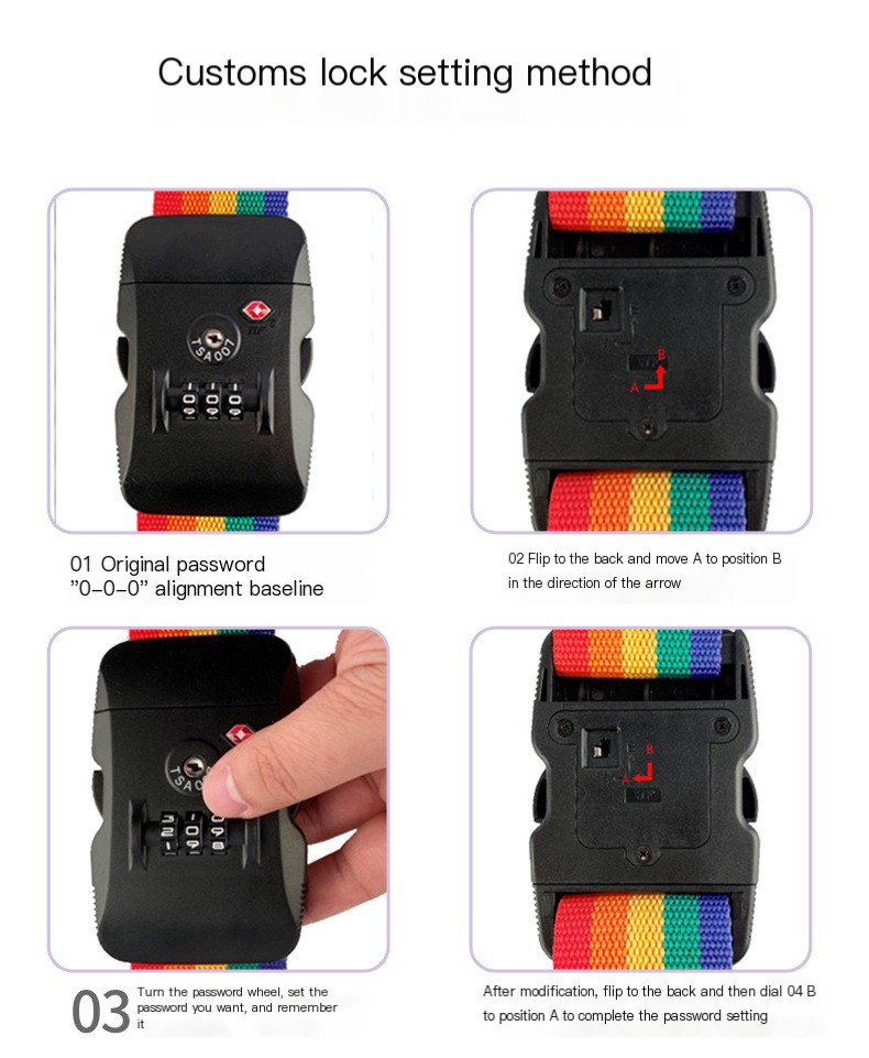 TSA Lock Luggage Strap Design 3