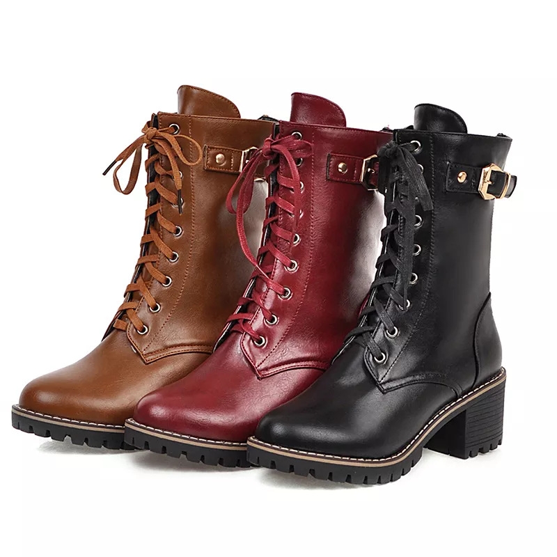 Women Chunky Heel Boots - Image 4