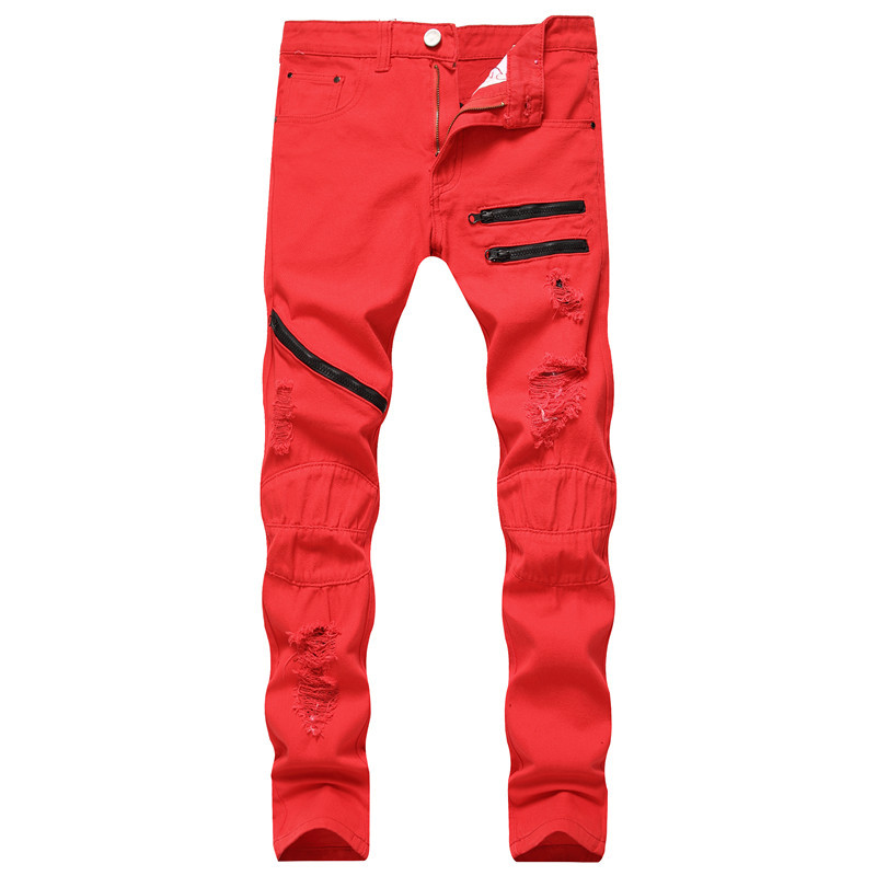 Men's Zipper Casual Jeans - Detail 2