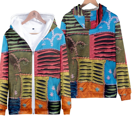 Loose Retro Hooded Zipper Sweatshirt 3