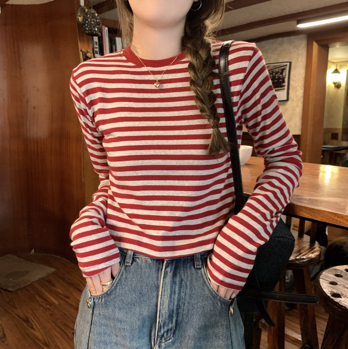 Red Striped Long Sleeve T-Shirt Image 3