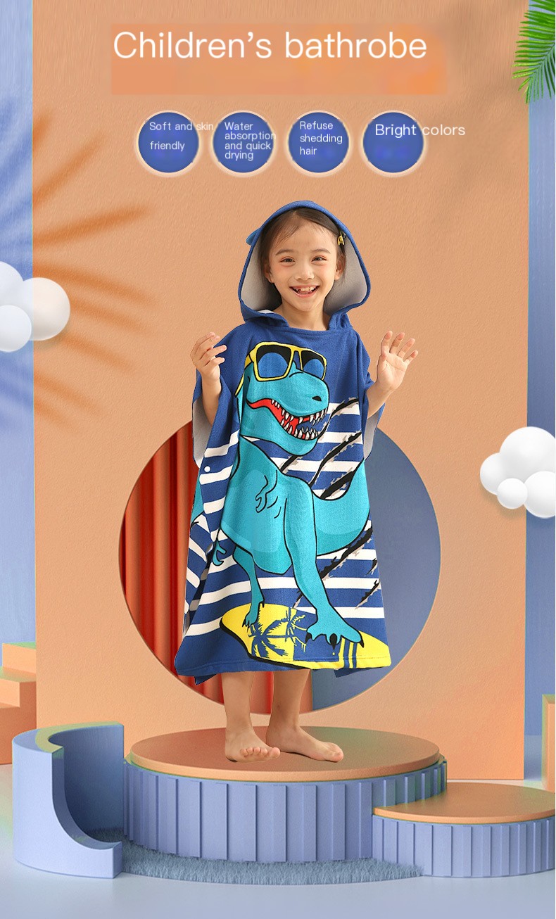 Factory wholesale large men's and women's bath towel cape boys and girls hooded bathrobe Cape wearable bath towel cape
