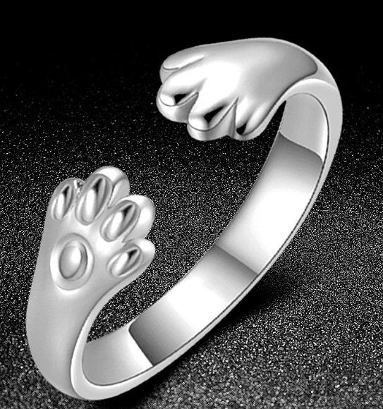 Cat Paw Tail Ring Gold