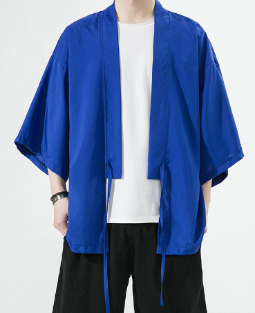 2024 Summer Men Cardigan Japanese Kimono Men Samurai Costume Clothing Kimono Jacket Mens Kimono Shirt Yukata Haori Casual Coat