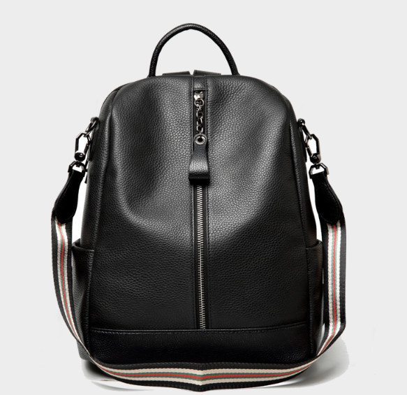 Soft Leather Female Bag Retro Travel Backpack Image 2