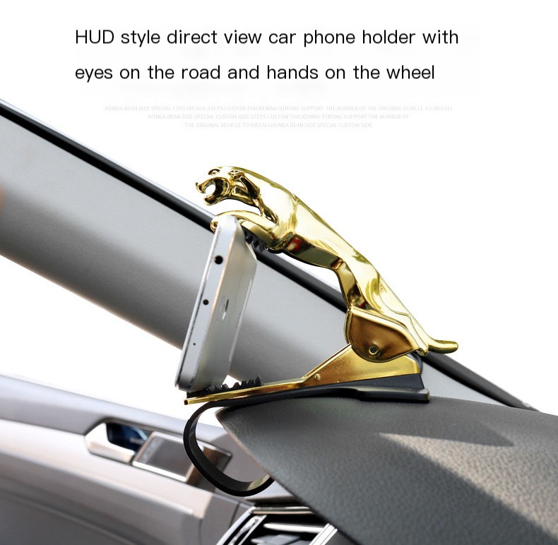 Leopard Car Phone Stand Silver