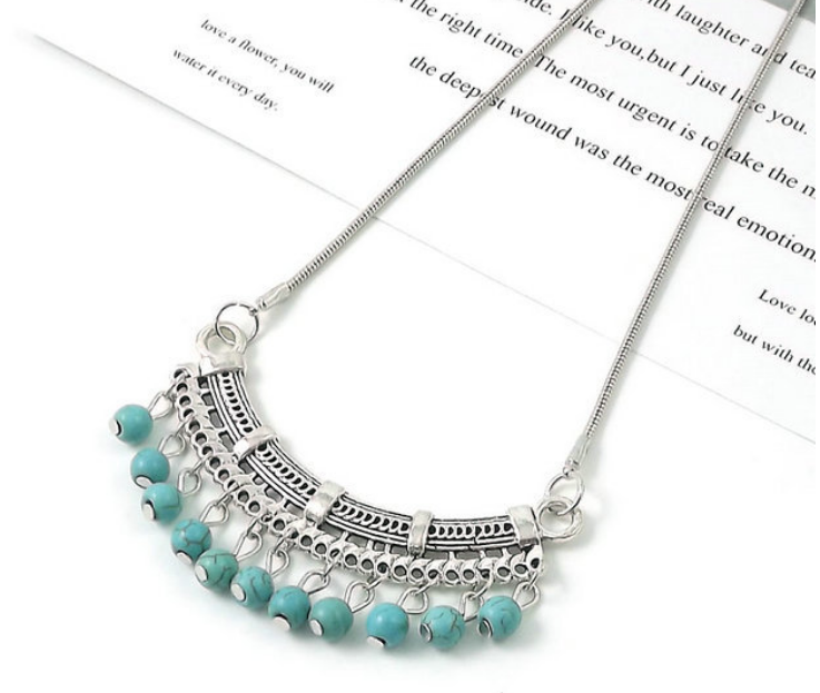 Bohemian Turquoise Necklace Red