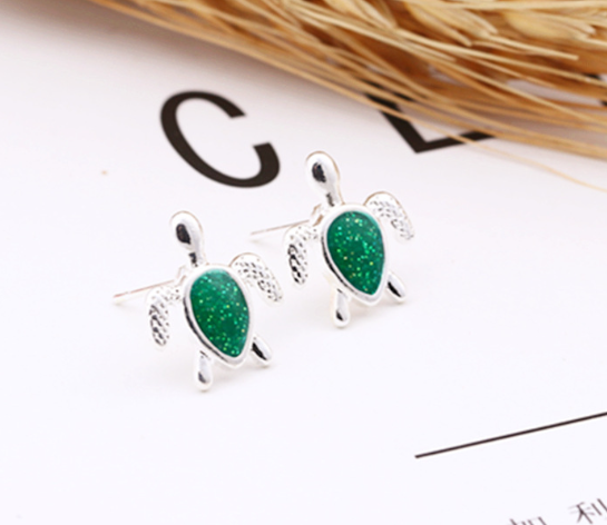 Turtle Earrings Red