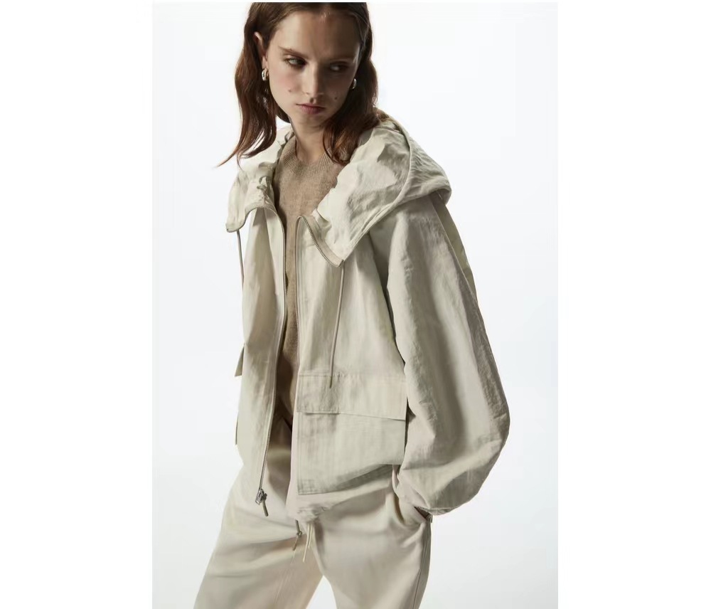 Fashion Linen Blended Zipper Coat - Image 5