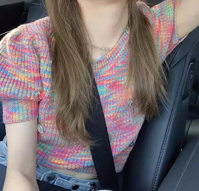 Rainbow Striped Pullover Sweater