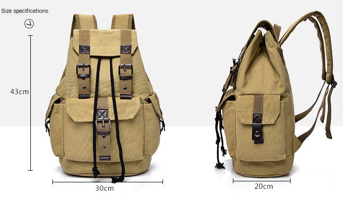 Canvas Bucket Backpack Image 3