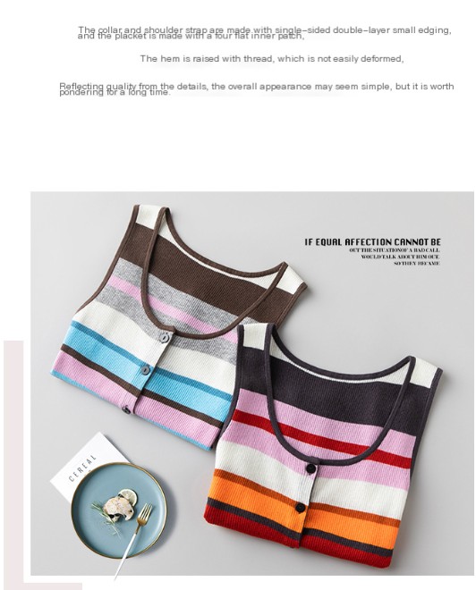 V-neck Knitted Tank Top - 3