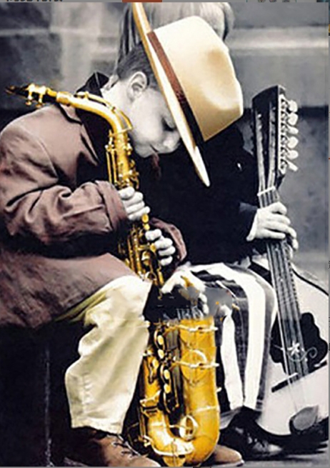 Boy with Saxophone Diamond Painting