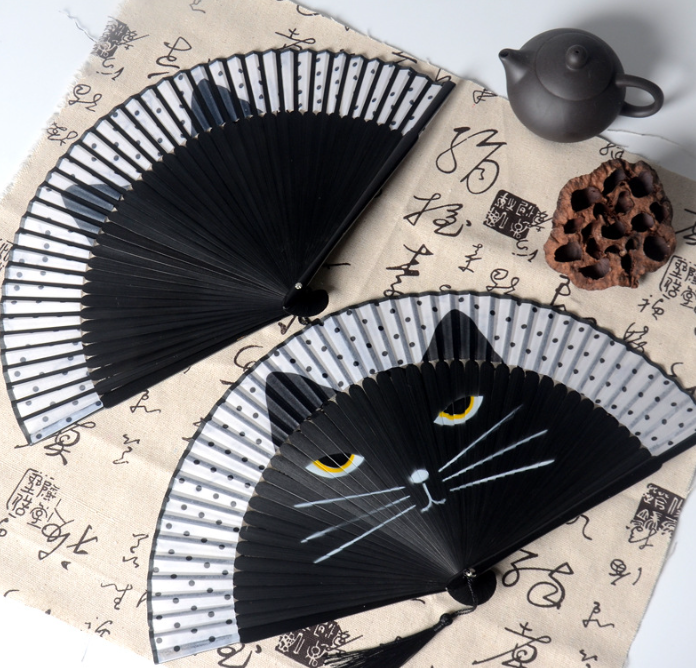 Foldable Bamboo Fan - Dark Coffee Color
