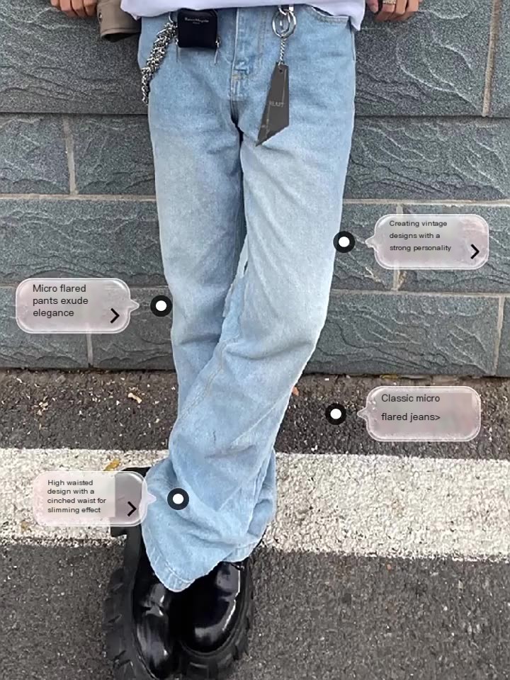 Washed Distressed Loose Boot Boot Jeans Image 3